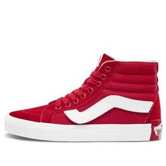 Vans SK8-HI Reissue 'Red White' VN0A2XSBSHL (SNKR/Velcro/Unisex) Casual High-top Sneakers For Winter Sports, Sporty Red Winter Sneakers, Casual Winter Sports Sneakers, Vans High-top Sneakers For Winter Sports, Red High-top Winter Sneakers, Vans Sporty High-top Winter Sneakers, Vans Sk8 Hi Reissue, Sk8 Hi Vans, Vans Sk8 Hi