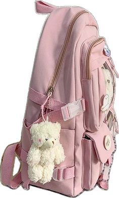 Nylon Student Backpack, Student Nylon Backpack With Zipper Closure, Pink Nylon Backpack For Students, Large Capacity Nylon Backpack In Pink, Large Capacity Pink Nylon Backpack, Student Nylon Backpack, Pink Nylon Backpack For Daily Use, Pink Nylon Backpack, Pink Nylon Outdoor Backpack