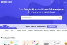 the website page for google slides and powerpoint templates, with images on it