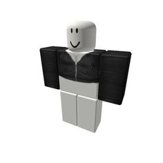 a white and black lego man with his arms spread out to the side, smiling