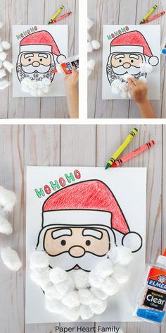 this is an easy and fun santa craft for kids to do with marshmallows