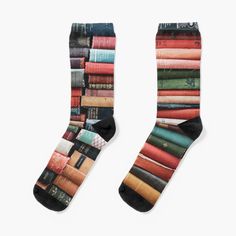 Super soft all-over printed knit socks with extra cushioning in the sole. Suitable for men and women. Book Socks, Vintage Books, Knit Socks, Socks For Sale, Buy Vintage, Knitting Socks, Multi Color, Socks, Men And Women