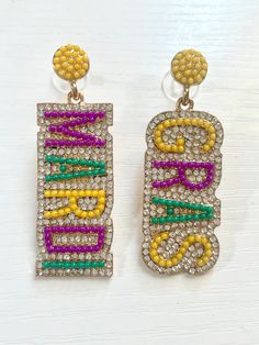 Mardi Gras Headband Louisiana / New Orleans /Mardi Gras style Mardi Gras Headband, New Orleans Mardi Gras, Rhinestone Bead, Purple Green, Green Gold, Mardi Gras, Jewelry Earrings Studs, Green And Gold, Louisiana