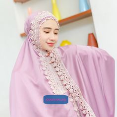 "Material: velvet silk Package: mukena (top + bottom) + pouch bag ▪️Front Top Length 130cm ▪️Back Top Length 135 cm ▪️Bottom length 120 cm ▪️Bottom width 75 cm Please leave your PHONE NUMBER in the \"note to seller\" at checkout for SHIPPING PURPOSE" Traditional Hijab For Eid, Pink Niqab For Eid, Embroidered Khimar For Eid, Purple Hijab For Eid, Eid Purple Hijab, Traditional Niqab For Eid, Prayer Dress, Gamis Dress, Head Coverings