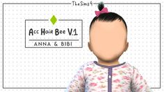 an animated baby girl with a pink bow on her head and the name acchik bee v1