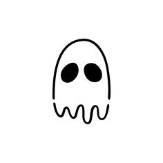 a black and white image of a ghost with two eyes on it's head