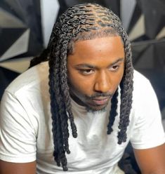 Long Dread Styles For Men, Creative Dreadlock Hairstyles, 6 Strand Twist Dreads, Prom Loc Styles For Men, Locs Hairstyles For Men Dreadlocks, Dread Plats Men, Dreadlock Braid Styles Men, Men’s Dreads Styles, Medium Length Loc Styles Men