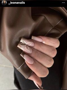 Ongles Beiges, Ballerina Nails Designs, Spring Acrylic Nails, Beige Nails, Classy Acrylic Nails, Short Acrylic Nails Designs, Brown Nails, Fall Nail, Fire Nails