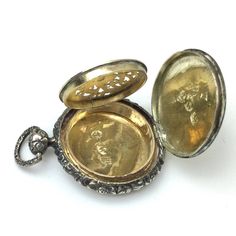 This is a rare form English sterling Birmingham 1832-1833 by Jos. Willmore. HCD is the monogram. Gold wash on the inside. Measures: 1” by 1 1/2” tall with ring. The English hallmarks located on the inside. Age appropriate ware. No dings or dents. Compact Silver Jewelry For Formal Occasions, Victorian White Gold Jewelry, Compact Engraved Collectible Jewelry, Compact Engraved Jewelry For Wedding, Antique Stamped Jewelry For Memorial, Gold Wash, Accessory Organization, The English, Birmingham