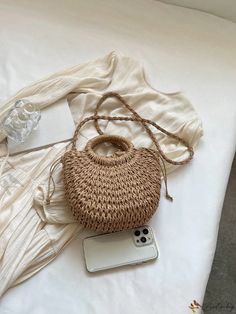 Bird in Bag - Stylish and Versatile Khaki Woven Handbag for Women - Perfect for Everyday Use, Travels, Getaways, or Beach Adventures Straw Beach Bag, Woven Handbags, Beach Adventure, Polyester Material, Color Khaki, Green Stripes, Beach Bag, Summer Women, Latest Fashion