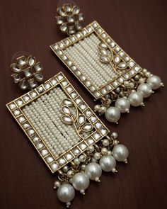 #RakhiEdit: "Jasleen " Pearl Earrings ❤ . . #indianjewellery #pearlearrings #kundanjewellery #ruhanijewels #jewellery #indianjewellery #earrings Diy Rhinestone Earrings, Bridal Braids, Earrings Making, Diy Rhinestone, August 1