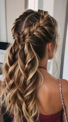 #BEAUTY ,#REALATIONSHIPS #Fashion #Outfits #Winter Outfits #Animals Pulled Back Braided Hairstyles Wedding, Braided Hairstyles For Wedding Bridesmaid Half Up Medium Lengths, Long Hair Concert Styles, Home Coming Hairstyles Half Up Half Down, Braided Hair Styles For Wedding, Braided Hairstyles Crown, Complex Hairstyles For Long Hair, Woodland Wedding Hairstyles, Dutch Braid Bun Hairstyles