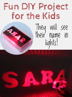 a red light with the words sara written on it and an image of a lit up sign