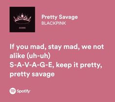 a pink background with the words pretty savage blackpink on it and an image of