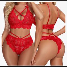 Sexy Red Lingerie Set Hot Lingerie, Sheer Bra, Lace Lingerie Set, Up Girl, Lingerie Collection, Bra Set, Lace Bralette, Lace Bra, Lingerie Set