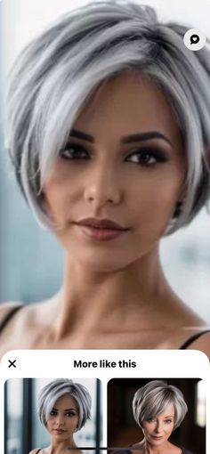 Short Silver Hair Styles, Grey Shaggy Bob, Blonde Balayage Bob Short, Pixy Bob, Short Inverted Bob Hairstyles, Silver Hair Bob, Haircuts For Plus Size Women, Medium Hair Styles For Women