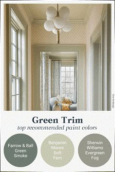 green trim top recommended paint colors by sheryln moore, farrow and ball