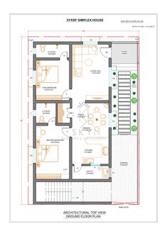 a floor plan for a house with stairs