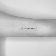 a black and white photo of a person's arm with the words, i am not