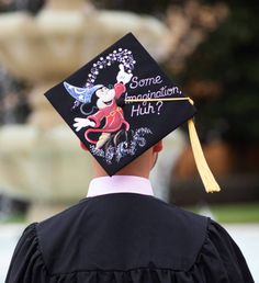 disney graduation cap ideas - fantasmic! inspired mickey mouse decoration idea for guys graduating from college Disney Graduation Cap Ideas, Mickey Mouse Graduation, Degree Picture, Timeless Quotes