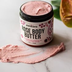 Luxurious whipped rose body butter | With unrefined shea butter and cold-pressed jojoba oil by Better Shea Butter Rose Body Butter, Oil Cleansing, Rose Body, Unrefined Shea Butter, Rose Essential Oil, Cleansing Oil, Body Butter