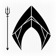 a black and white image of an arrow, with the word's symbol above it