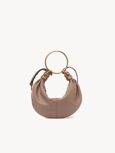 Chloé Small Bracelet Hobo Bag In Grained Leather | Chloé US Chloe Bracelet Bag, Espadrilles Sneakers, Bracelet Bag, Chloe Handbags, Basket Tote, Small Bracelets, Top Handle Bags, Beaded Handbag, Beautiful Handbags