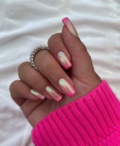 Cyprus Nails, Fucsia Nails, Barbie Nails, Pink Chrome Nails, Chrome Nails Designs, Pink Nail Designs, Nails 2024, Neon Nails, Pretty Acrylic Nails