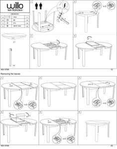 the instructions for how to build a table with chairs and tables on it, including an extension