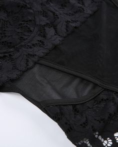 Details: Bodysuit with lace design and mesh detailsTop Length: LongSleeve Length: SleevelessMaterials:95% Polyester + 5% Spandex Black Stretch Lace Bodysuit, Lace Stretch Bodysuit For Night Out, Stretch Lace Bodysuit For Night Out, Sleeveless Lace Bodysuit With Lace Closure, Sleeveless Black Bodysuit With Lace Closure, Black Lace Bodysuit With Lace Trim, Stretch Lace Bodysuit With Lace Trim, Lace Stretch Bodysuit With Lace Top, Black Lace Trim Bodysuit For Summer