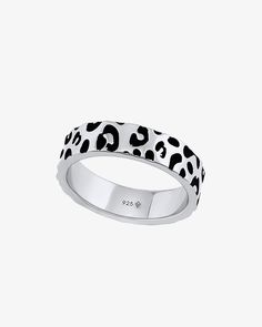 Made in certified sterling silver Hand filled enamel Band thickness: 5 mm Enamel Round Promise Ring, Silver Jewelry With Glossy Finish For Gift, Round Enamel Promise Ring, Adjustable Enamel Round Ring, White Enamel Rings With Polished Finish, Adjustable Round Enamel Ring, Adjustable Enamel Ring, Modern White Gold Rings With Enamel, Modern White Gold Enamel Ring