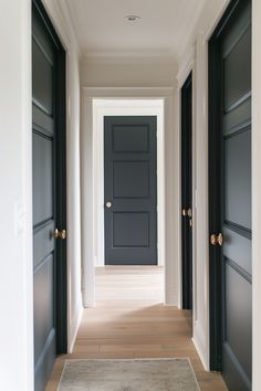 Ditch the boring white and inject some personality into your home with one of these 12 beautiful interior door paint colors. Painted Woodwork Trim, Modern Door Colors, Interior Door Colors Gray Walls, Door Colours Ideas Paint Colors, Painting Doors Interior, Painted Closet Doors, Interior Door Paint, Colored Interior Doors, Indoor Door Colors