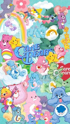 the care bears poster has many different colors