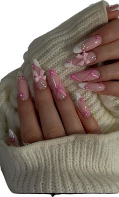 Bow Nails, Baby Pink Nails, Nail Art Gel, Nagel Tips, Girly Acrylic Nails, Soft Nails, Pink Acrylic Nails, Funky Nails, Pretty Acrylic Nails