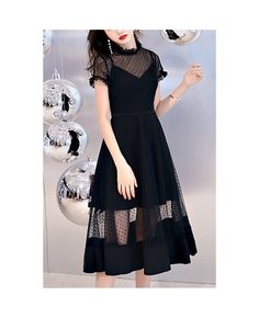 Buy Special Polka Dot Tulle Black Homecoming Party Dress With Sheer Neckline at cheap price online. Free stable shipping and pro custom service since 2009. Black Fitted Mesh Dress For Prom, Black Mesh Evening Dress, Black Lace Mesh Dress For Spring, Black Tulle Dresses For Party Season, Black Mesh Party Dress For Summer, Black Lace Mesh Dress For Summer, Fitted Black Mesh Dress, Black Mesh Dress For Summer Parties, Black Mesh Summer Party Dress