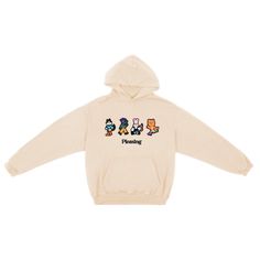 The Fancy Friends Character Hoodie in Cream White Hooded Hoodie With Embroidered Patch, Friends Characters, Hoodie Fits, Pick And Mix, Embroidered Patches, Heavy Weight, Comfort Fit, Angeles, Relaxed Fit