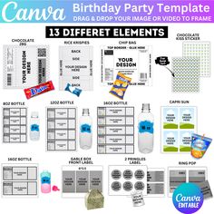 birthday party templates with different items for each person to have on their own table