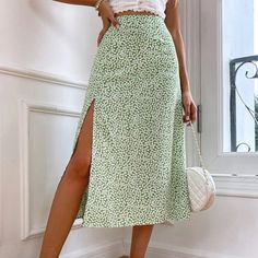 Never Worn Vietnam Clothes, Rok Outfit, Floral Print Midi Skirt, Formal Wear Women, High Waisted Maxi Skirt, Maxi Rok, Rock Outfit, Full Length Gowns, Long Sleeve Gown