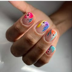 Blue Nail Art Designs, Ideas Uñas, Subtle Nails, Bright Nails, Floral Nails, Chic Nails, Dream Nails, Creative Nails, Flower Nails