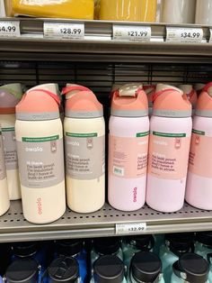 several different types of hair care products are on display in a store or convenience section