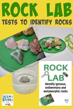 the rock lab tests to identify rocks is shown in this book with pictures of rocks on it