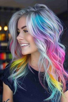 Stripe In Hair, 2024 Haircut, Cotton Candy Hair, Haircuts For Women Over 50, Hair Color Options, Mullet Haircut, Wolf Cut, Neutral Style