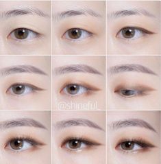 Eye Makeup Glitter, Monolid Eye Makeup, Monolid Eyes, Monolid Makeup, Bentuk Alis, Korean Makeup Tips, Korean Makeup Look, Korean Makeup Tutorials