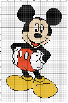 a mickey mouse cross stitch pattern