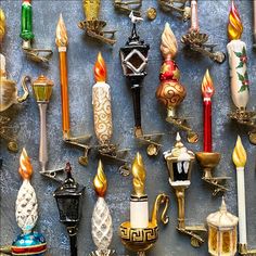 there are many different types of candles on display