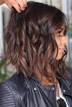 Carmel Hair Color, Inverted Bob Hairstyles, Brunette Balayage, Brunette Hair With Highlights, Balayage Blonde, Long Bob Hairstyles, Trendy Hair Color, Easy Hair, Hair Color Balayage