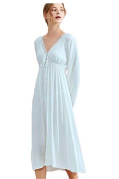 PRICES MAY VARY. Pls choose the nightwear according to your regular US size instead of the Tag size! We cooperate with ASHER FASHION to enhance the customer experience as much as possible in terms of design style, features and softness of fabrics, hoping to provide you with a perfect sleep quality. Material: cotton blended. Soft and comfortable. The straps of dress are adjustable to get fitted breast support. Romantic classic design, deep v neck with lace, long plus size sleepshirt. Elastic long Nightgown Romantic, Nightgown Cotton, Womens Long Shorts, Cute Nightgowns, Romantic Classic, Vintage Nightgown, Cotton Sleepwear, Women's Nightgowns, Nightgowns For Women