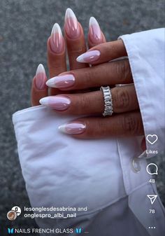 Long Almond Acrylic Nails Chrome, Acrylic Nails Nude, Nails 2024, 2024 Trends, Stick On Nails, Prom Nails, Chrome Nails