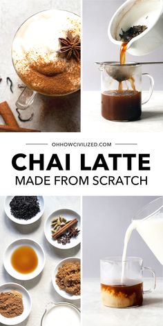 Your favorite chai latte can be made easily at home with this guide from OhHow CivilizedChai lattes are made by blending Indian spices with black teaFind out how you can easily make chai lattes from scratch at homechai latte tea blacktea chaitea Iced Chai Latte Recipe, Chai Tea Latte Recipe, Iced Chai Tea Latte, Iced Chai Tea, Homemade Chai, Iced Chai Latte