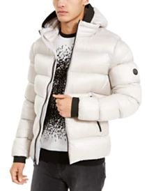 Calvin Klein Men's High Shine Puffer Jacket & Reviews - Coats & Jackets - Men - Macy's Calvin Klein Hooded Winter Outerwear, Calvin Klein Winter Puffer Jacket For Cold Weather, Calvin Klein White Winter Outerwear, Mens Overcoat, Swag Outfits Men, Water Resistant Jacket, Hooded Puffer Jacket, Cold Weather Fashion, Plus Size Activewear